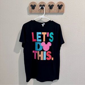 Disney Black Tee with Multicolor 'Let's Do This' Design